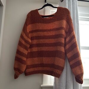 Orange striped sweater
